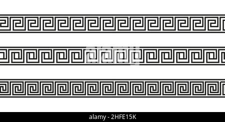 Motifs de méandre sans couture.Méandros grecs, fret ou clé.Ornement noir pour les bordures de style Acient Grèce.Illustration vectorielle Illustration de Vecteur