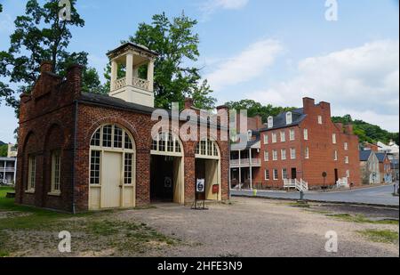 Harpers Ferry, Virginie occidentale, États-Unis - le 22 août 2021 - la vue sur le fort John Brown lors d'une journée d'été Banque D'Images