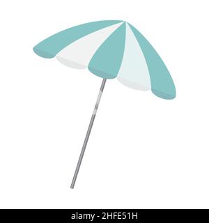 Parasol rayé, illustration vectorielle à couleur isolée dans un style plat. Illustration de Vecteur