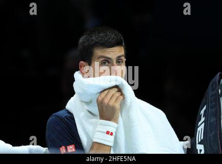 Photo du dossier datée du 20-11-2016 de Novak Djokovic.Novak Djokovic a perdu un contrôle judiciaire pour que l'annulation de son visa australien soit annulée à la suite d'une audience devant la Cour fédérale d'Australie.Date de publication : dimanche 16 janvier 2022. Banque D'Images