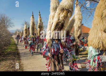 Fête de la mascarade en Croatie Cetina.Patrimoine immatériel protégé croate dans les villages et hameaux intérieurs dalmates. Banque D'Images