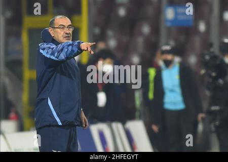 15 janvier 2022, Salerno, Italie: Maurizio Sarri (autocar SS Lazio) pendant la série Un match entre les États-Unis Salerntana 1919 et SS Lazio à Stadio Arechi.Lazio gagne 3-0.(Credit image: © Agostino Gemito/Pacific Press via ZUMA Press Wire) Banque D'Images