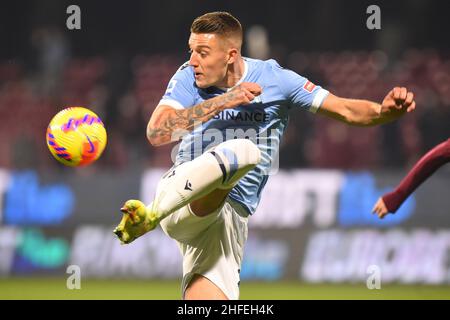 15 janvier 2022, Salerno, Italie: Sergej Milinkovi?(SS Lazio) en action pendant la série Un match entre les Etats-Unis Salernitana 1919 et SS Lazio à Stadio Arechi.Lazio gagne 3-0.(Credit image: © Agostino Gemito/Pacific Press via ZUMA Press Wire) Banque D'Images