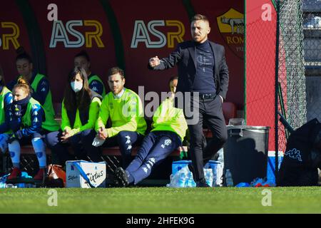 Rome, Italie.15th janvier 2022.Fabio Ulderici de Empoli F.C.Mesdames pendant les 12th jours de la série A Championship entre A.S. Roma Women et Empoli F.C.Mesdames au stadio Tre Fontane le 15th janvier 2022 à Rome, Italie.(Credit image: © Domenico Cippitelli/Pacific Press via ZUMA Press Wire) Banque D'Images