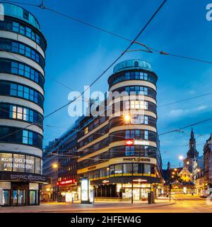 Vue nocturne de CityScape à Oslo, Norvège. Banque D'Images