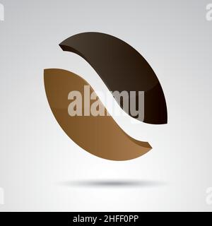 Modèle de logo Coffee Shop 3D, logo Coffee Bean, symbole Coffee, icône Coffee.Elément de conception de vecteur pour le logotype, l'étiquette, le badge, l'emblème.Conception d'entreprise Illustration de Vecteur