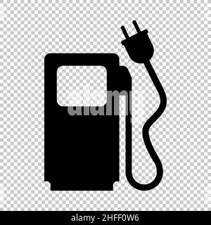 Station de charge de voiture électrique icône pictogramme sur fond transparent vérifié.Illustration vectorielle.Fichier vectoriel EPS 10. Illustration de Vecteur