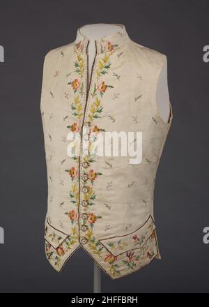 Gilet de costume, France, brodé 1780s; modifié 1795-1805. Banque D'Images