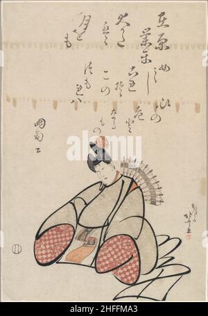 Le poète Ariwara no Narihira, de la série six Immortal Poets (Rokkasen), Japon, c.1798. Banque D'Images