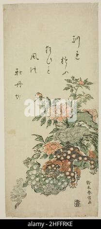 Pivoines et Lions chinois, c.1762. Banque D'Images