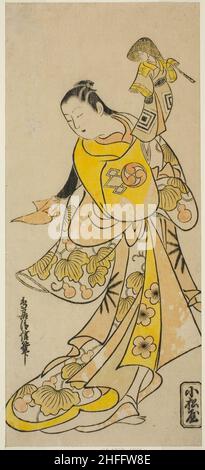 L'acteur Nakamura Takesaburo I comme Kewaizaka no Shosho (?), c.1718. Banque D'Images