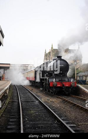 'Morayshire' à la gare de Wansford. Banque D'Images