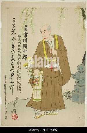Portrait commémoratif de l'acteur Ichikawa Danjuro IX, 1903. Banque D'Images