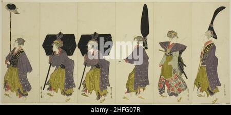 Parodie d'une procession daimyo, c.1805/07. Banque D'Images