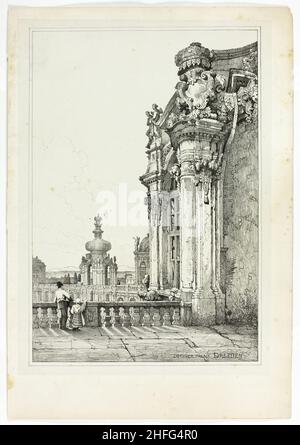 Palais Zwinger, Dresde, 1833. Banque D'Images