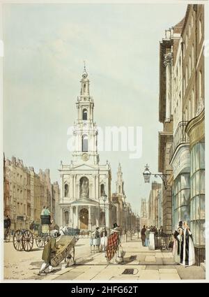 The Strand, planche 21 de vues originales de Londres comme il est, 1842. Banque D'Images