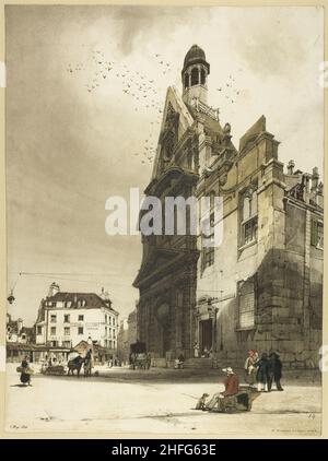 Église Saint-Etienne du Mont, Paris, 1839. Banque D'Images