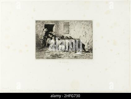 Le Sheep à la maison, c.1865. Banque D'Images