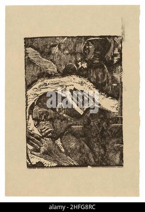 Manao tupapau (elle pense au fantôme ou le fantôme pense à elle), 1894/95, imprimé 1928. Banque D'Images