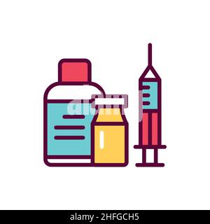 Icône de ligne d'injection de médicament.Elément vectoriel isolé. Illustration de Vecteur