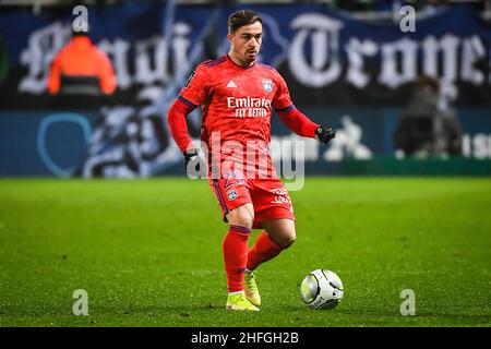 Troyes, France, France.16th janvier 2022.Xherdan SHAQIRI de Lyon lors du match de la Ligue 1 entre ESTAC Troyes et Olympique Lyonnais (OL) au Stade de l'Aube le 16 janvier 2022 à Troyes, France.(Image de crédit : © Matthieu Mirville/ZUMA Press Wire) Banque D'Images