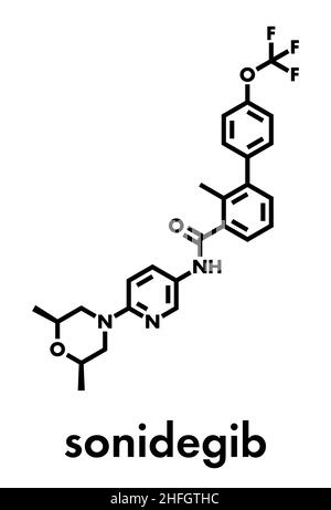 Sonidegib molécule des médicaments contre le cancer. Formule topologique. Illustration de Vecteur