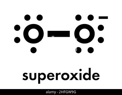 Free radical superoxyde. Formule topologique. Illustration de Vecteur