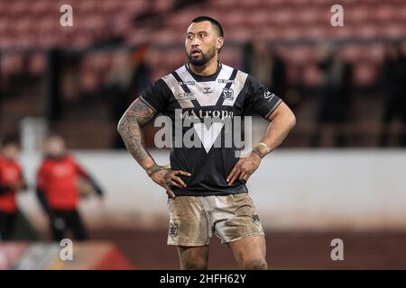 Bradford, Royaume-Uni.16th janvier 2022.Ligi Sao (8) de Hull FC pendant le match à Bradford, Royaume-Uni le 1/16/2022.(Photo de James Heaton/News Images/Sipa USA) crédit: SIPA USA/Alay Live News Banque D'Images