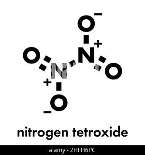 Le tétroxyde d'azote (tétroxyde de diazote, N2O4), molécule de propergol. Formule topologique. Illustration de Vecteur