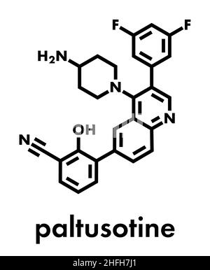 Molécule de médicament Paltusotine acromégalie. Formule squelettique ...