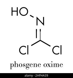 L'oxime de phosgène molécule d'armes chimiques. Formule topologique. Illustration de Vecteur