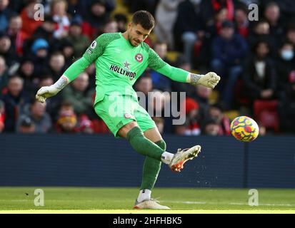 Liverpool, Angleterre, le 16th janvier 2022.Alvaro Fernandez de Brentford lors du match de la Premier League à Anfield, Liverpool.Crédit photo à lire: Darren Staples / Sportimage crédit: Sportimage / Alay Live News Banque D'Images