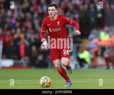 Liverpool, Angleterre, le 16th janvier 2022.Andrew Robertson de Liverpool lors du match de la Premier League à Anfield, Liverpool.Crédit photo à lire: Darren Staples / Sportimage crédit: Sportimage / Alay Live News Banque D'Images