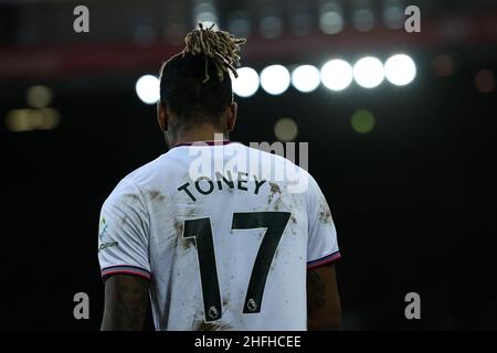 Liverpool, Angleterre, le 16th janvier 2022.Ivan Toney de Brentford lors du match de la Premier League à Anfield, Liverpool.Crédit photo à lire: Darren Staples / Sportimage crédit: Sportimage / Alay Live News Banque D'Images