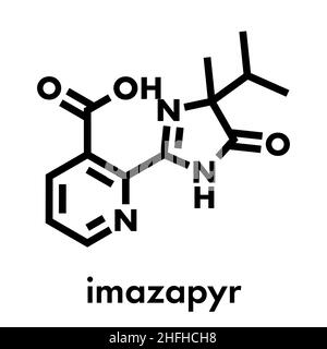 Molécule herbicide imazapyr. Formule topologique. Illustration de Vecteur