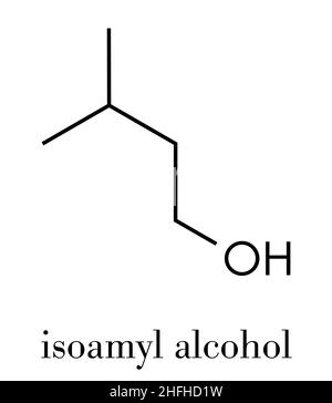 Molécule de médicament de poper de nitrite d'isoamyle.Également utilisé comme antidote à l'empoisonnement au cyanure.Formule squelettique. Illustration de Vecteur