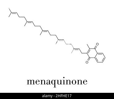 La vitamine K2 ou menaquinone molécule. Formule topologique. Illustration de Vecteur