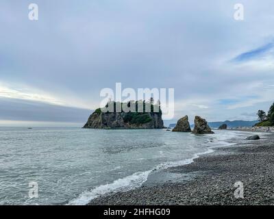 Ruby Beach est la plage la plus au nord des plages du sud dans la partie côtière du parc national olympique, dans l'État américain de Washington. Il est situé Banque D'Images