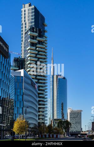 Milan, Italie, novembre 2021 – gratte-ciel et bâtiments modernes dans le quartier financier de Milan Banque D'Images