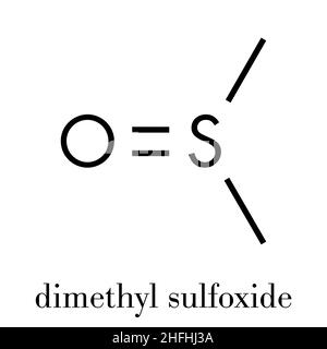 Diméthylsulfoxyde (molécule de solvant DMSO). Formule squelettique. Illustration de Vecteur