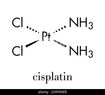 La chimiothérapie cisplatine molécule pharmaceutique. Formule topologique. Illustration de Vecteur