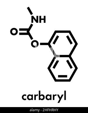 Le carbaryl (carbaril) molécule insecticide carbamate (classe). Formule ...