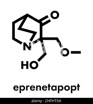 Molécule de médicament anticancéreux Eprénétapopt.Formule squelettique. Illustration de Vecteur