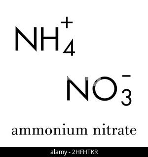 Nitrate d'ammonium, de structure chimique. Formule topologique. Illustration de Vecteur