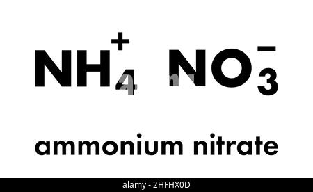 Nitrate d'ammonium, de structure chimique. Formule topologique. Illustration de Vecteur