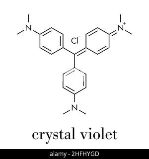 Crystal Violet (violet de gentiane) molécule. Molécule de colorant utilisée dans la coloration de Gram. Formule topologique. Illustration de Vecteur