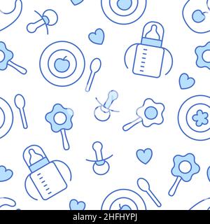 Motif fin sans coutures pour bébé.Papier peint de pépinière Illustration de Vecteur