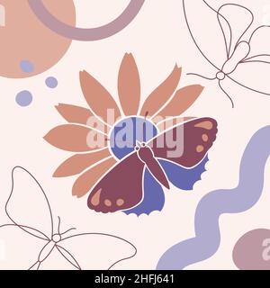 Arrière-plan dans une ligne moderne et un style d'art plat Illustration de Vecteur