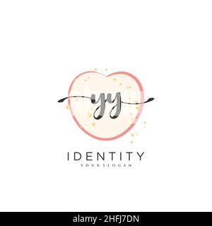 YY logo écriture manuscrite art vectoriel de la signature initiale, mariage, mode, joaillerie, boutique,floral et botanique avec modèle créatif pour n'importe quelle entreprise Illustration de Vecteur