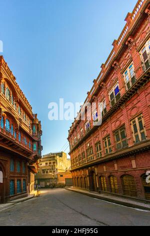 Beau vieux haveli à Bikaner, Rajasthan, Inde Banque D'Images